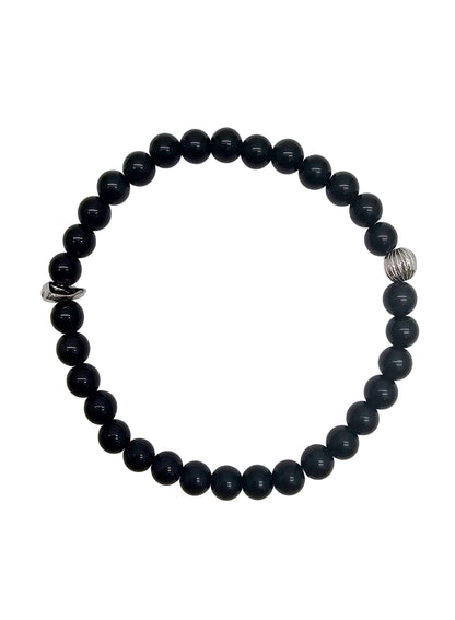 Obsidian Shield – Black Obsidian Beaded Bracelet