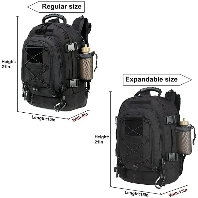 Obsidian Rampart Pack – 60L Blackout MOLLE Rucksack