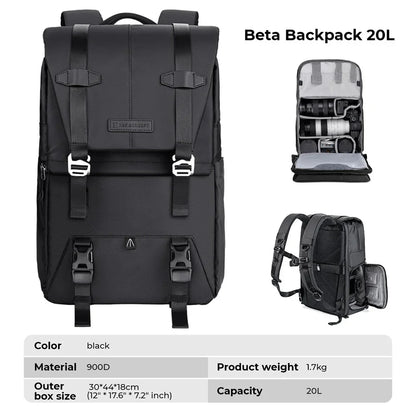 Obsidian Frame 20L – Blackout Pro Camera & Everyday Backpack